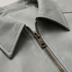 Blouson en cuir PU coupe-vent à manches longues pour homme, gris, toutes saisons, pour la moto, la course et la conduite, vente en gros - Product Image 4