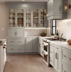 W3030GD ตู้ติดผนังทันสมัย ​​ประตูกระจกคู่ แผง MDF ตู้เก็บของในครัว - Product Image 4