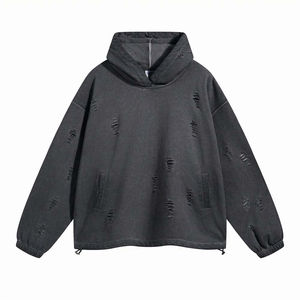 Nouveaux sweats à capuche pour hommes, tendance, surdimensionnés, épais, 100% coton, doux, effet usé, vierges, lourds, personnalisables - Product Image 2