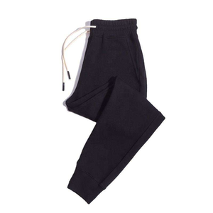 <b>Men's</b> <b>Burgundy</b> Cotton Sweatpants Elastic Waist Casual Joggers Side Pockets Midweight Knitted Autumn Wear - Product Image 3