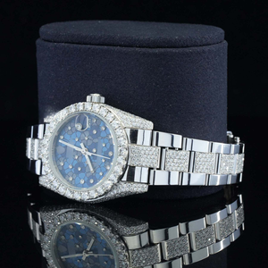 นาฬิกาข้อมือแฟชั่นสไตล์ฮิปฮอป หน้าปัดอะนาล็อกทรงกลมประดับเพชร ขนาด 41 มม. หนา 5 มม. ตัวเรือนสแตนเลสสตีล ระบบอัตโนมัติ ETA เครื่องกลไกเต็มรูปแบบ สำหรับทั้งชายและหญิง - Product Image 4