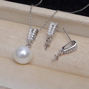 Ensemble de pendentifs faits main en argent S925 Wenchi en forme de V, pour femme, avec support vide pour perle de 7 à 11 mm, accessoire de mode, modèle de boucles d'oreilles pendantes 20229 - Product Image 3