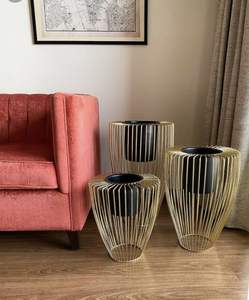 Soporte para plantas de metal dorado, soporte para plantas de alambre de hierro, soporte moderno para macetas de interior, maceta decorativa - Product Image 3