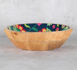 Bol en bois alimentaire avec couvercle, panier chauffe-tortillas en bois de manguier avec impression incrustée, boîte de rangement pour chapati et roti indiens - Product Image 5