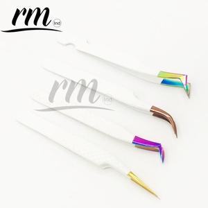 Pinzas para Extensión de Pestañas RMI de Alta Calidad con Logotipo Personalizado, Punta Anti-Magnética Dentada, Acero Inoxidable, 12cm/14cm - Product Image 3