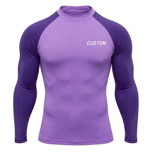 Rashguard personnalisé pour la lutte en salle de sport MMA, vêtements d'arts martiaux respirants pour hommes, manches longues, compression avec fonction extensible - Product Image 1
