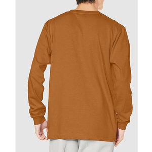 T-shirts pour hommes à col rond, manches longues, jaune foncé, épaules tombantes, imprimés - Product Image 3