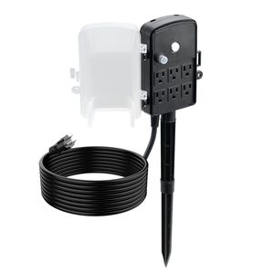 Cavo di prolunga da 4,5 m per esterni con 6 prese 15A, copertura impermeabile e protezione da sovraccarico - Product Image 1