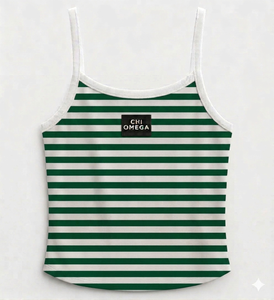 Top de tirantes finos a rayas de alta calidad para mujer, informal, de punto, transpirable, ecológico, estilo urbano. - Product Image 1
