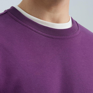 100% Cotton Sweatshirt Solid Crew Neck Workout New Fashion High Quality Custom Streetwear Oversized Unisex Basic Cotton <b>Blended</b> - Product Image 3