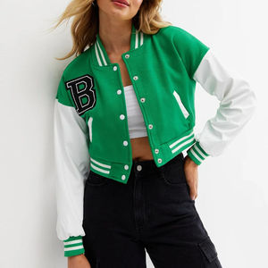 Chaqueta Varsity para Mujer, Tejido de Lana, Estilo Béisbol, Personalizable con Marca Privada, OEM, ODM, Ropa de Calle, Moda, Prendas Exteriores - Product Image 1