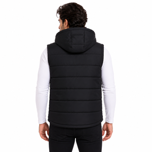 Men's Hooded Quilted Puffer Vest Wholesale Winter Padded Sleeveless Bodywarmer Men's <b>Jackets</b> Supplier Custom Bulk Manufacturing - Product Image 3