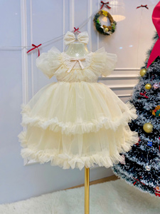 Robe de princesse pour enfants de haute qualité, adaptée à un usage quotidien, en maille douce brodée, disponible en différentes couleurs, ODM/OEM - Product Image 2