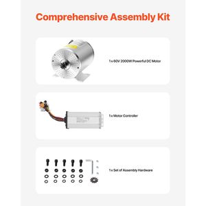 Kit moteur 60V 4500 tr/min 2000W sans balais DC avec contrôleur de vitesse amélioré pour karts, vélos électriques et motos - Product Image 5