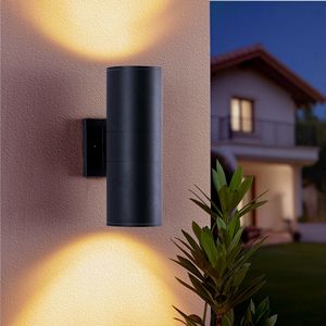 Modern Outdoor <b>Wall</b> <b>Sconce</b> 2-Pack Aluminum Cylinder with Tempered Glass Waterproof Patio <b>Light</b> for Garden - Product Image 2