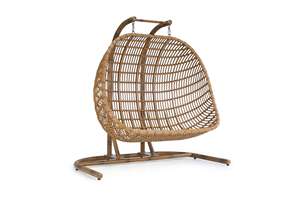 Rattan <b>Hanging</b> <b>Chair</b> Outdoor Garden Swing Seat With Cushion Tropical Style Furniture For Patio Balcony - Product Image 4