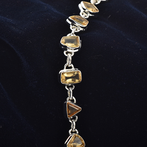 925 Sterling Silver Women Fashion <b>Gemstone</b> <b>Bracelet</b> Trendy Natural Aquamarine <b>Gemstone</b> <b>Bracelets</b> 925 Sterling Citrine <b>Bracelets</b> - Product Image 2