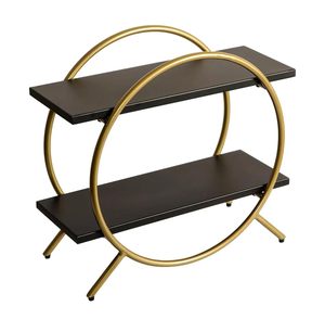 Étagère à épices à 2 niveaux pour comptoir de cuisine, support à masala en bois et métal, rangement multifonctionnel pour condiments et assaisonnements - Product Image 1