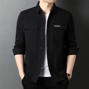 Camisa Casual de Algodón para Hombre, Corte Slim Fit, Botones Decorativos, Manga Larga, Transpirable, Suave, Cómoda, Ligera, Ecológica, de Secado Rápido - Product Image 1