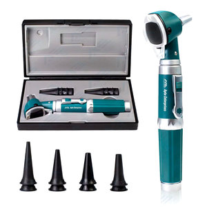 Herramienta de Diagnóstico para Infecciones de Oído con Estuche de Plástico Rígido, Otoscopio de Color Verde con Luz de Fibra Óptica, Otoscopio Quirúrgico - Product Image 1