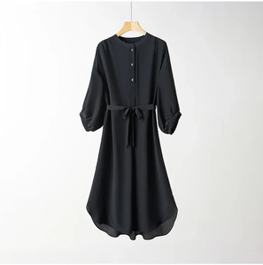 Abaya Moderna Informal Hecha a Mano con Bordado, para Mujer, Larga hasta el Suelo, Manga Larga, Tela Suave y Cómoda, Ligera, Transpirable y de Secado Rápido - Product Image 2