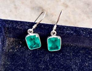 Paraiba Tourmaline Earrings Neon Blue Octagon Shape Luxury Sterling Silver Gold Plated Elegant Anniversary <b>Gift</b> for Women - Product Image 5