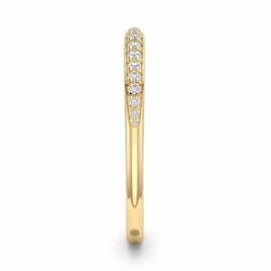 Anillo de Boda Curvo con Pavé Clásico de Oro Amarillo de 14K con Diamante Redondo Cultivado en Laboratorio, Anillo de Contorno, Joyería Personalizada OEM - Product Image 2