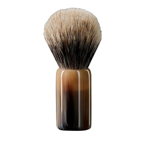 Pinceau à raser moderne en poils de blaireau pur, artisanat naturel, manche en corne, au meilleur prix - Product Image 4