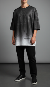 Camiseta Casual Oversize para Hombre, Sublimada, Estilo Urbano, Corte Regular, Transpirable, de Secado Rápido, en Poliéster/Algodón - Product Image 6