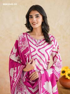 Ensemble Kurti-Pant en Soie Morgan de Bonne Qualité avec Impression Numérique et Dupatta Imprimée – Mode Féminine – Fournisseur Grossiste Exportateur - Product Image 2