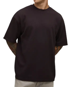 Camiseta de algodón 100% estilo streetwear, oversize con hombros caídos, personalizada, de alta calidad, estampada, de tela gruesa para hombre - Product Image 3
