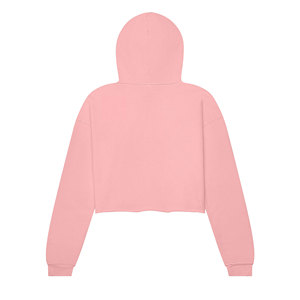 Sudadera con capucha rosa para mujer, estilo crop, hombros caídos, manga larga, informal - Product Image 3