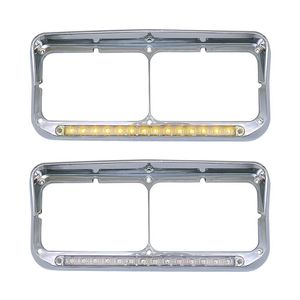 Striscia LED Ambra da 12 Pollici per Kenworth T400 T600 T800 W900B W900L P, 2 Cornici Cromate per Fari, Indicatori di Direzione 4x6 - Product Image 1