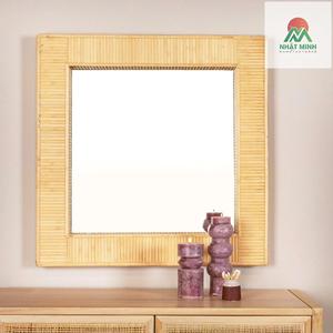Boho Wall <b>Mirror</b>, Handmade Round Rattan <b>Hanging</b> <b>Mirror</b> for Bathroom Entryway Bedroom Living Room Decor, Decorative Farmhouse - Product Image 4