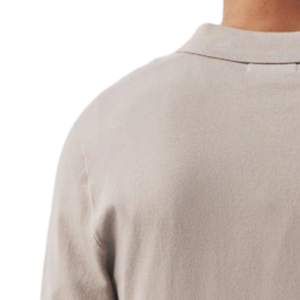 Polo de Punto de Manga Larga para Hombre, Elegante Suéter Beige con Cuello, Suave, Casual, Corte Ajustado, Moda Otoño Invierno - Product Image 4