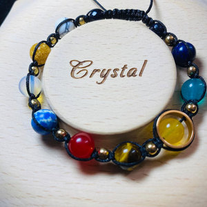 Handmade Macrame Crystal Beaded Bracelet Adjustable Natural Stone Boho Healing Jewelry for Women <b>Men</b> - Product Image 3