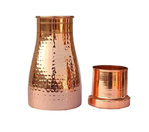 Indian Handmade Premium Quality Copper Water Bottle Carafe Hammered Design Eco-friendly Dishwasher Safe - Product Image 6