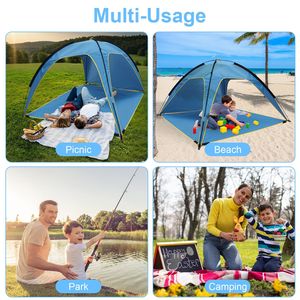Tenda da Spiaggia UPF50+ con Protezione UV 6.9x6.9ft, Gazebo Portatile per 4-6 Adulti, Ideale per Vacanze Estive al Mare - Product Image 5
