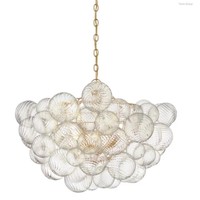 Lustre suspendu en verre ovale à bulles, décoratif pour l'intérieur, chambre à coucher, bar, hôtel, restaurant, maison, LED à intensité variable, style américain