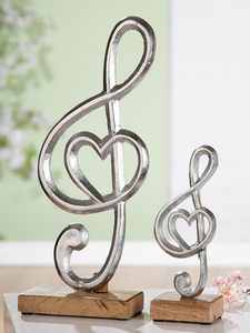 Metal Treble Clef Sculpture With Heart Design Handmade Artistic <b>Decor</b> For Living Room Tabletop Display Contemporary Style - Product Image 5