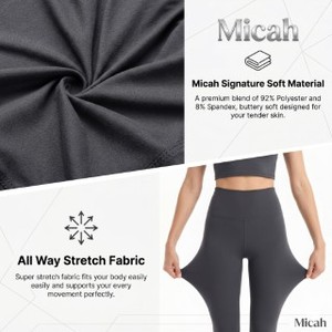 Women's Ribbed Mid Elastic Waist Breathable Solid Full-length <b>Mesh</b>-paneled Sport <b>Pants</b> Workout Fitness Yoga Leggings - Product Image 6