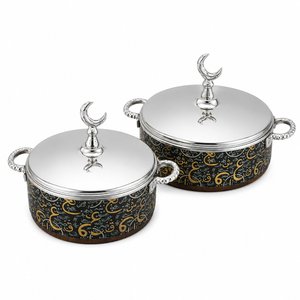 Leopard Printed Enamel Finishing Casserole <b>Server</b> Pot Insulated <b>Food</b> <b>Server</b> Stainless Steel Hot Pot With Handles At Lowest Price - Product Image 6