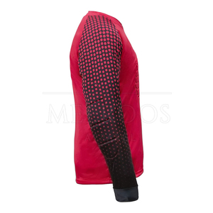 Camiseta de Portero Roja de Manga Larga con Diseño Hexagonal Acolchado en el Pecho, Cuello Redondo, Manga Larga, Ropa Deportiva Unisex para Adultos - Product Image 2
