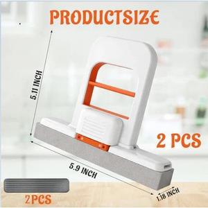 Ensemble de serpillères de bureau pliables 2 pièces avec 2 serpillères et 2 chiffons en microfibre non tissée, légers et résistants aux taches - Product Image 3