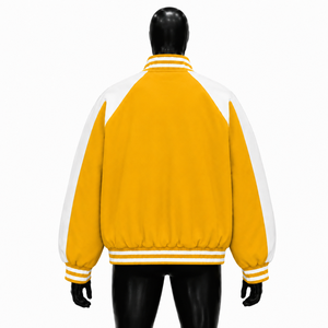 Veste universitaire confortable en laine jaune pour hommes, vente en gros, avec fournisseur fabricant classique, export, nouvelle veste d'hiver à la mode - Product Image 2