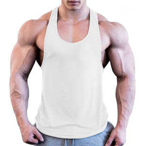Camiseta sin mangas de punto de algodón para hombre, estilo urbano, para fitness, culturismo, entrenamiento, gimnasio, venta al por mayor - Product Image 2