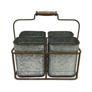 Portacubiertos rústico galvanizado de primera calidad, soporte metálico resistente para utensilios de cocina. - Product Image 6