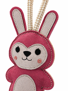 ของเล่นเชือกกระต่ายหนังกลับสีชมพูอมเทาแบบสั่งทำพิเศษ รุ่น HK-LT04 ของเล่นนุ่ม แห้งเร็ว แขวนได้ เล่นได้ทั้งในบ้านและนอกบ้าน - Product Image 3