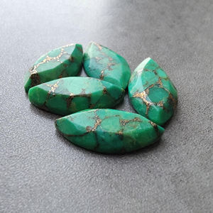 รูปทรงปะการังทองแดงสีเขียวเทอร์ควอยส์พลอยหลวมปรับเทียบตามธรรมชาติ - Product Image 4