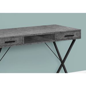 Scrivania per Computer Contemporanea da 42 Pollici in Laminato Grigio e Metallo Nero per Ufficio Domestico, Configurazione Sinistra e Destra con Cassetti Portaoggetti - Product Image 3